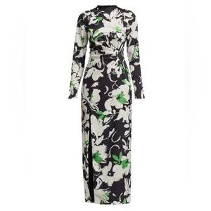 Lela Rose Floral Crepe Sheath Midi Dress